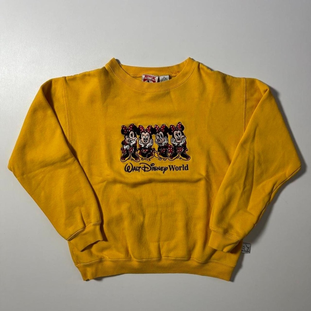 Yellow Walt Disney World Minnie Mouse Embroidered Sweatshirt - XL (Kids 14–16)